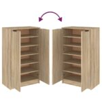 vidaXL Botník dub sonoma 59x35x100 cm spracované drevo – Obrázok 8