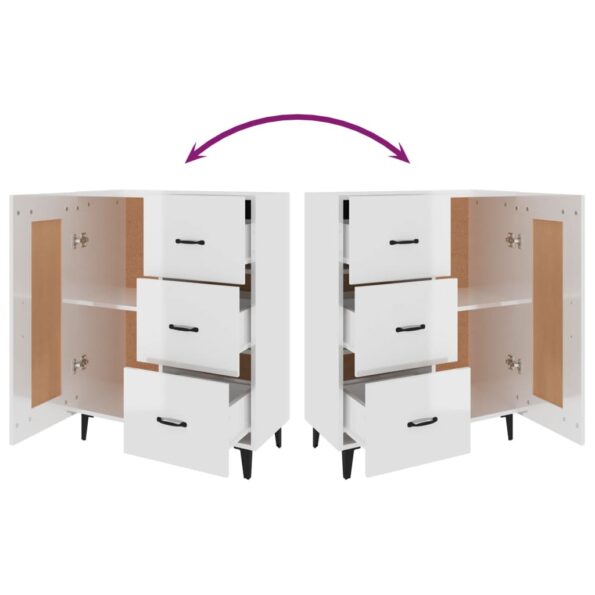 vidaXL Komoda lesklá biela 69,5x34x90 cm spracované drevo – Obrázok 9