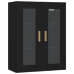 vidaXL Závesná nástenná skrinka čierna 69,5x34x90 cm – Obrázok 2