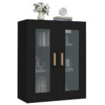vidaXL Závesná nástenná skrinka čierna 69,5x34x90 cm – Obrázok 6