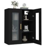 vidaXL Závesná nástenná skrinka čierna 69,5x34x90 cm – Obrázok 7