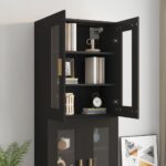 vidaXL Závesná nástenná skrinka čierna 69,5x34x90 cm – Obrázok 8