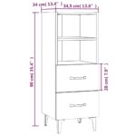 vidaXL Komoda betónovo sivá 34,5x34x90 cm spracované drevo – Obrázok 8