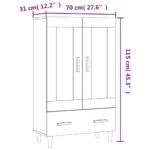 vidaXL Vysoká skrinka čierna 70x31x115 cm kompozitné drevo – Obrázok 10