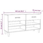 vidaXL Botník čierny 102x35x55 cm spracované drevo – Obrázok 9