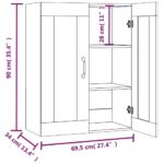 vidaXL Závesná nástenná skrinka hnedý dub 69,5x34x90 cm – Obrázok 12