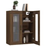 vidaXL Závesná nástenná skrinka hnedý dub 69,5x34x90 cm – Obrázok 7