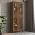 vidaXL Závesná nástenná skrinka hnedý dub 69,5x34x90 cm – Obrázok 8