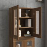 vidaXL Závesná nástenná skrinka hnedý dub 69,5x34x90 cm – Obrázok 9