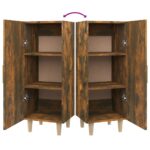 vidaXL Komoda dymový dub 34,5x34x90 cm spracované drevo – Obrázok 9