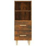 vidaXL Komoda dymový dub 34,5x34x90 cm spracované drevo – Obrázok 6
