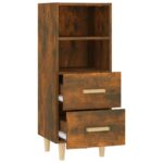vidaXL Komoda dymový dub 34,5x34x90 cm spracované drevo – Obrázok 7