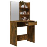vidaXL Toaletný stolík so zrkadlom dymový dub 74,5x40x141 cm – Obrázok 5