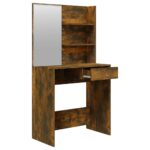 vidaXL Toaletný stolík so zrkadlom dymový dub 74,5x40x141 cm – Obrázok 7