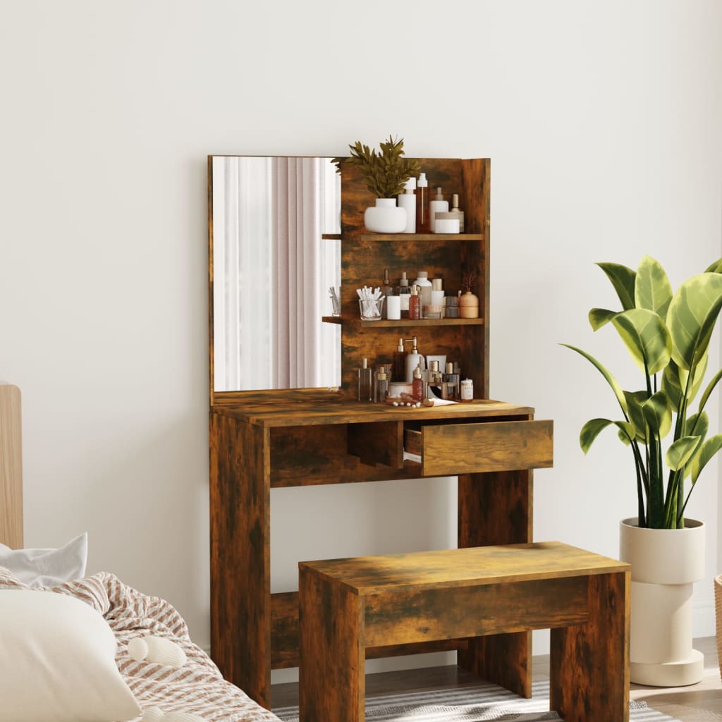 VXL8720287087700_m_en_hd_1.jpg vidaXL Toaletný stolík so zrkadlom dymový dub 74,5x40x141 cm – Obrázok 1