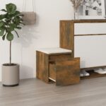 vidaXL Box so zásuvkou, tmavý dub 40,5x40x40 cm, kompozitné drevo – Obrázok 3