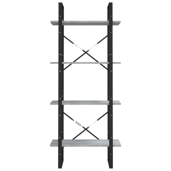 vidaXL 4-poschodová knižnica sivá sonoma 60x30x140 cm spracované drevo – Obrázok 5