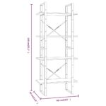 vidaXL 4-poschodová knižnica sivá sonoma 60x30x140 cm spracované drevo – Obrázok 7