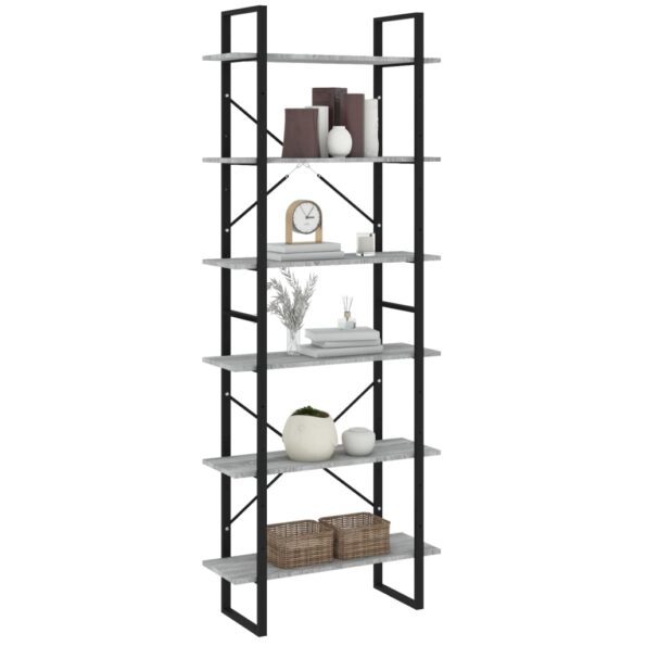 vidaXL Vysoká skrinka sivý dub sonoma 80x30x210 cm spracované drevo – Obrázok 4