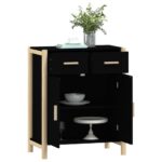 vidaXL Komoda čierna 62x38x75 cm spracované drevo – Obrázok 4