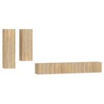 vidaXL 4-dielna súprava TV skriniek dub sonoma spracované drevo – Obrázok 2