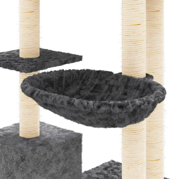 VXL8720287123842_g_en_hd_4.jpg vidaXL Škrabadlo pre mačky so sisalovými stĺpikmi tmavosivé 142 cm – Obrázok 6