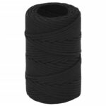 vidaXL Lodné lano čierne 2 mm 50 m polypropylén – Obrázok 2