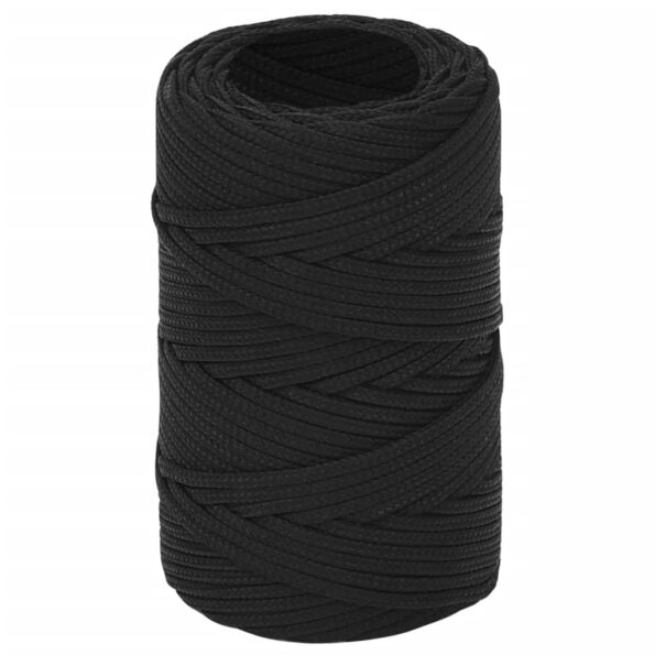 vidaXL Lodné lano čierne 2 mm 50 m polypropylén – Obrázok 2