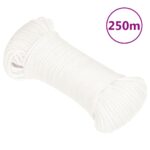 vidaXL Lodné lano biele 3 mm 250 m polypropylén