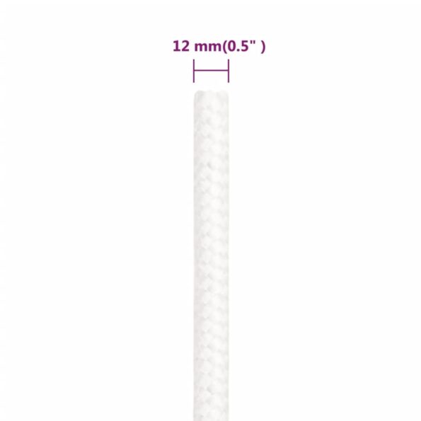 vidaXL Lodné lano biele 12 mm 250 m polypropylén – Obrázok 6