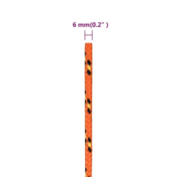 vidaXL Lodné lano oranžové 6 mm 50 m polypropylén – Obrázok 6