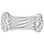 vidaXL Pletené lodné lano biele 5 mm x 100 m polyester – Obrázok 2