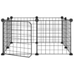 VidaXL 8-panelová klietka pre domáce zvieratá čierna 35x35 cm oceľ – Obrázok 2