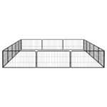 vidaXL Ohrádka pre psov 16 panelov čierna 100x50 cm práškovaná oceľ – Obrázok 4
