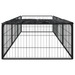 vidaXL Ohrádka pre psov 8 panelov čierna 100x50 cm práškovaná oceľ – Obrázok 3