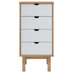 vidaXL Skrinka so zásuvkami OTTA, hnedo biela 45x39x90 cm, borovica – Obrázok 3