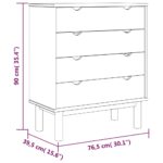 vidaXL Skrinka so zásuvkami OTTA, hnedo sivá 76,5x39,5x90 cm, borovica – Obrázok 6