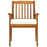 vidaXL Záhradné jedálenské stoličky 6 ks so sedákmi akáciový masív – Obrázok 4