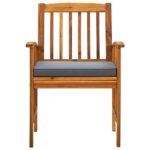 vidaXL Záhradné jedálenské stoličky 4 ks s podložkami, akáciový masív – Obrázok 4