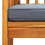 vidaXL Záhradné jedálenské stoličky 4 ks s podložkami, akáciový masív – Obrázok 8