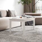 vidaXL Konferenčný stolík biely 80x50x40 cm borovicový masív – Obrázok 5