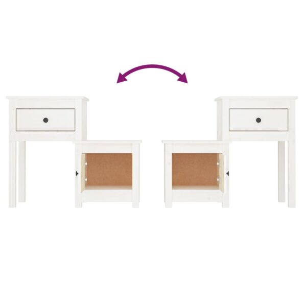 vidaXL Nočné stolíky 2 ks biele 79,5x38x65,5 cm masívna borovica – Obrázok 6