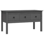 vidaXL Konferenčný stolík sivý 102x49x55 cm borovicový masív – Obrázok 2