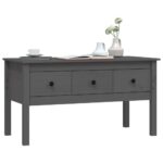 vidaXL Konferenčný stolík sivý 102x49x55 cm borovicový masív – Obrázok 4