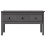 vidaXL Konferenčný stolík sivý 102x49x55 cm borovicový masív – Obrázok 6