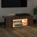 vidaXL TV skrinka s LED svetlami hnedý dub 90x39x30 cm – Obrázok 5