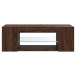 vidaXL TV skrinka s LED svetlami hnedý dub 90x39x30 cm – Obrázok 8