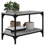 vidaXL TV skrinka sivý dub sonoma 60x33x41 cm spracované drevo a oceľ – Obrázok 4