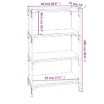 vidaXL Knižnica dymový dub 60x33x100 cm spracované drevo – Obrázok 9