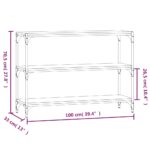 vidaXL Knižnica sivý dub sonoma 100x33x70,5 cm spracované drevo a oceľ – Obrázok 9